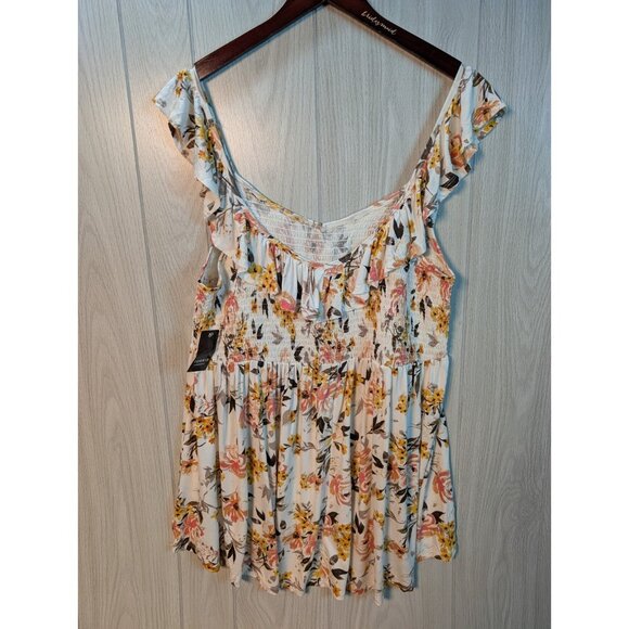 Torrid Babydoll Ruffle Shoulder Tank Casella NWT New 2X 2XL Sleeveless Blouse - Picture 3 of 5